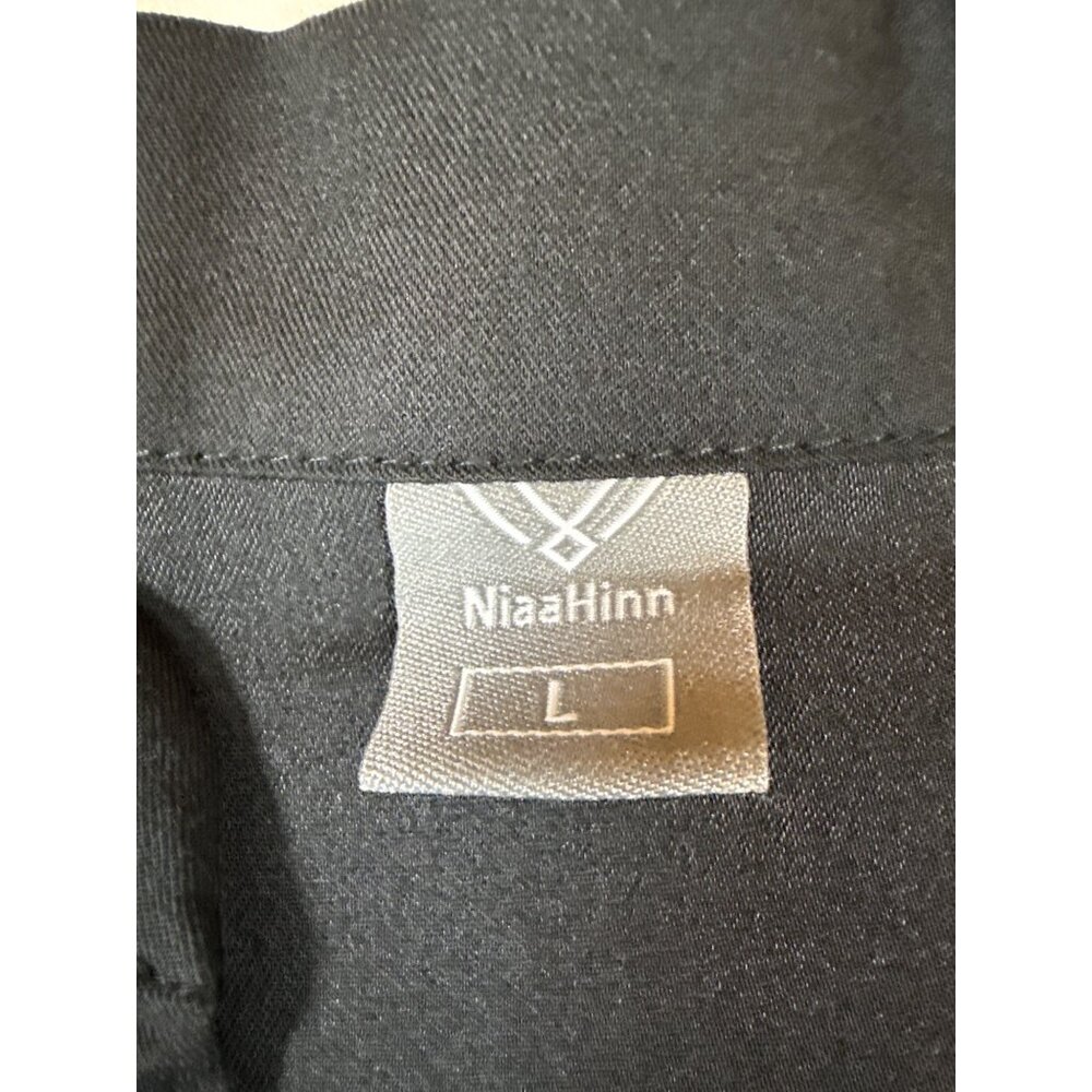 Niaahinn black Tunic scrub Top Size womens L Lightweight Casual Wear (II361) - Picture 5 of 8